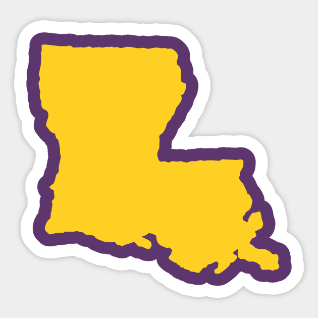 Purple & Gold Louisiana Sticker TeePublic